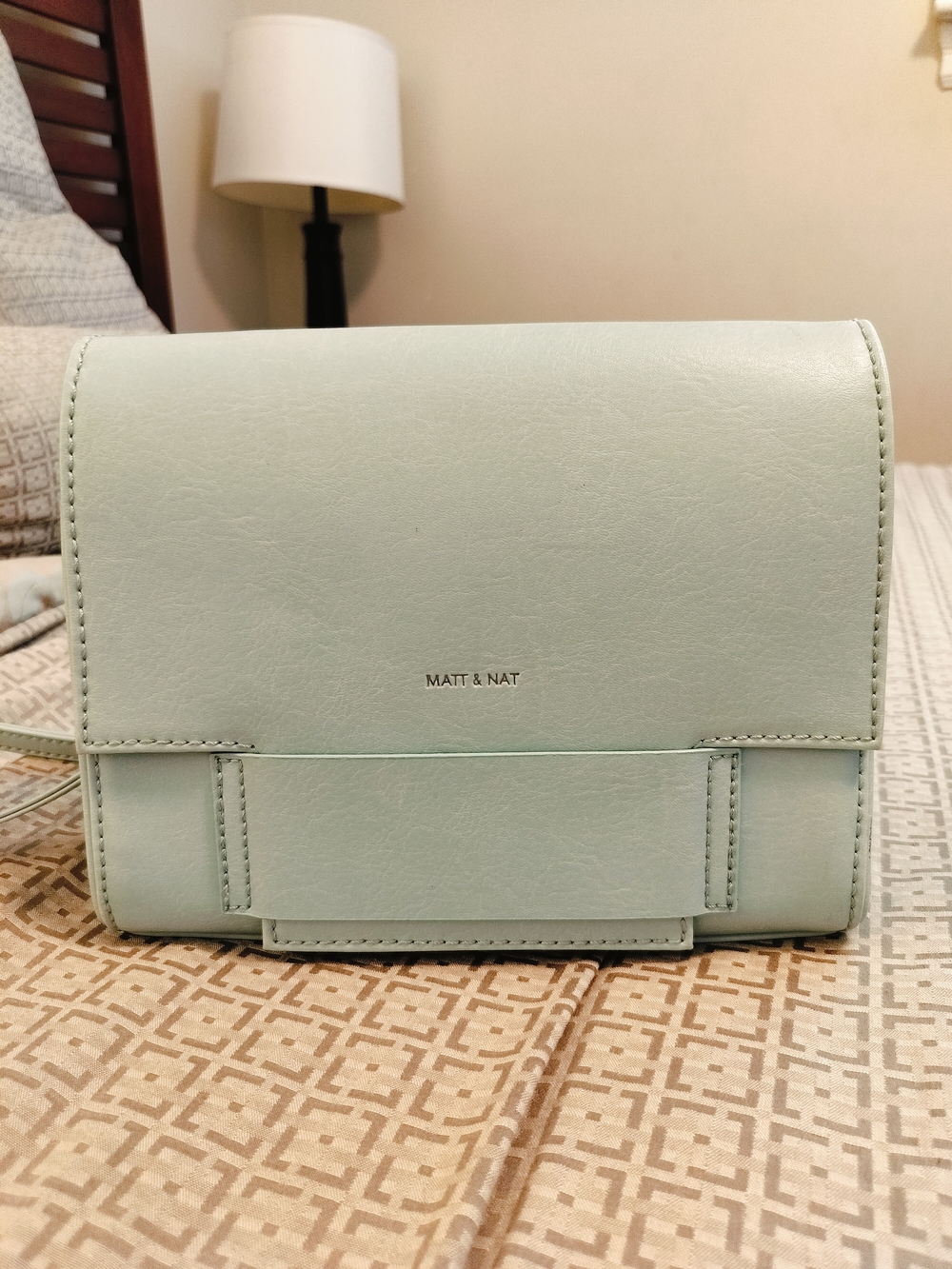 Matt & Nat Light Mint Green Vegan Leather Crossbody Bag - Slightly Flawed